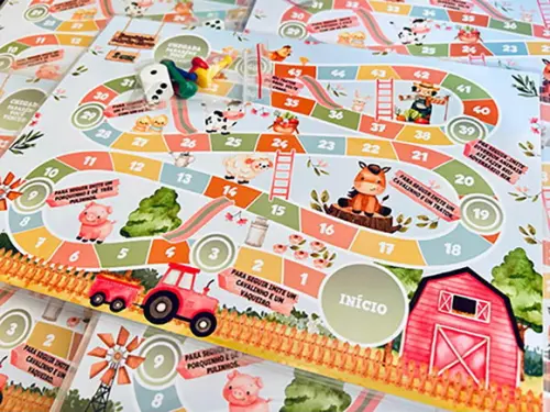 20 Jogo de Tabuleiro Personalizado Fazendinha