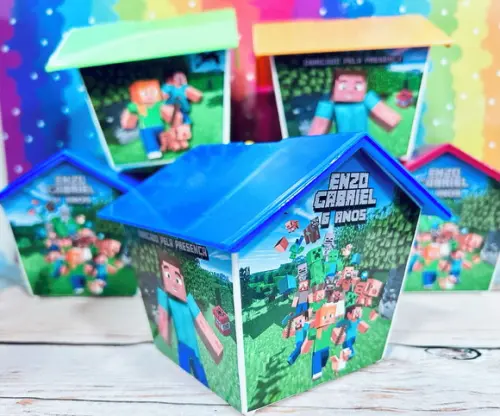23 Casinha Cofre Personalizada nos 4 Lados Lembrancinha