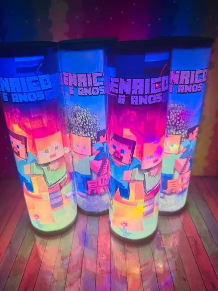 20 Luminárias de Led para Festa - Festa Minecraft