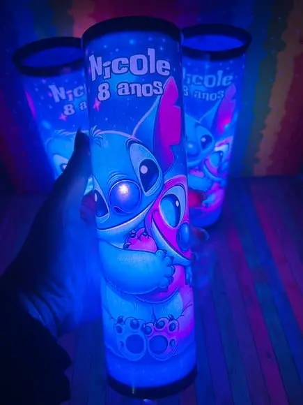20 Luminarias de Led para Festa - Festa Angel e Stitch