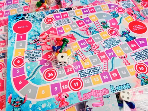 20 Jogo de Tabuleiro Stitch e Angel - Lembrancinha