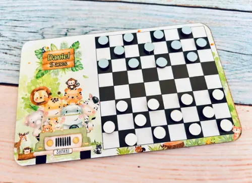30 Mini Dama Personalizado - Safari - Sacolinha de Pvc