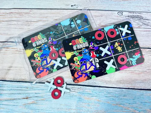 20 Jogo da Velha Rainbow Friends com Sacolinha de Pvc