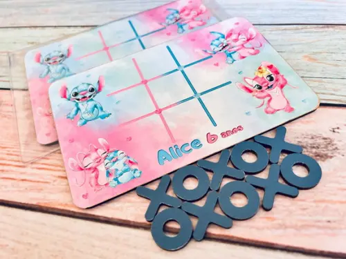 20 Jogo da Velha Stitch com Sacolinha de Pvc