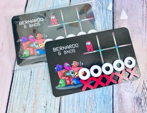 20 Jogo da Velha Among Us com Sacolinha de Pvc