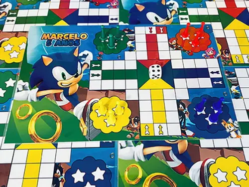 30 Jogos Mini Ludo - Lembrancinha Tema Sonic