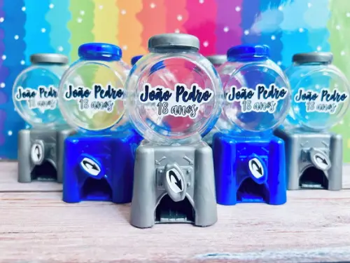 20 Mini Baleiro Candy Machine Personalizado sem Tema