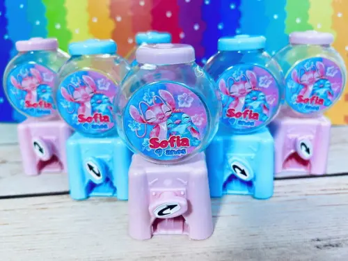 20 Mini Baleiro Candy Machine Personalizado Stitch