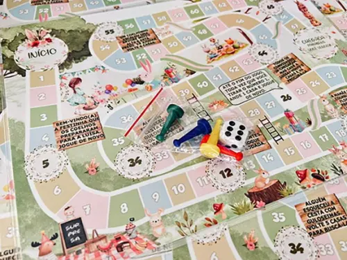 20 Jogo de Tabuleiro Coelhos - Picnic - Lembrancinha