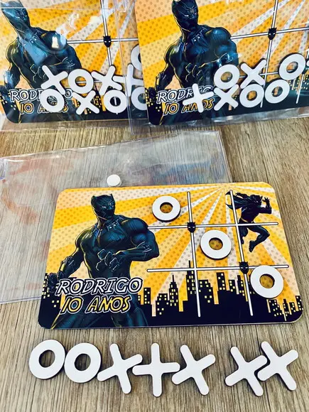 20 Jogo da Velha Pantera Negra com Sacolinha de Pvc