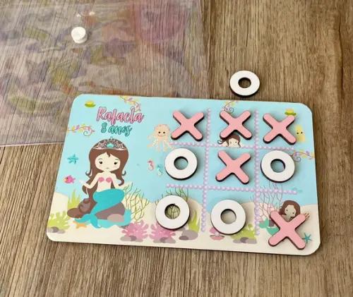 20 Jogo da Velha Sereia com Sacolinha de Pvc