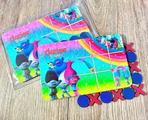 20 Jogo da Velha Trolls com Sacolinha de Pvc