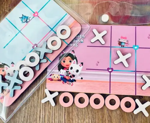 20 Jogo da Velha Casa Magica da Gabby com Sacolinha de Pvc