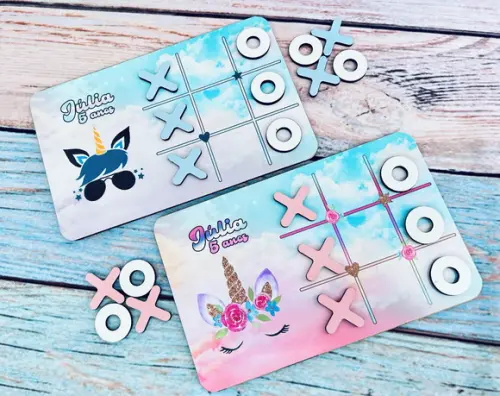 30 Jogo da Velha Personalizado Unicórnio
