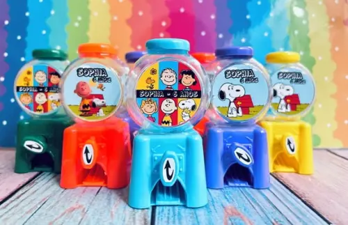 20 Lembrancinha Snoopy Candy Machine