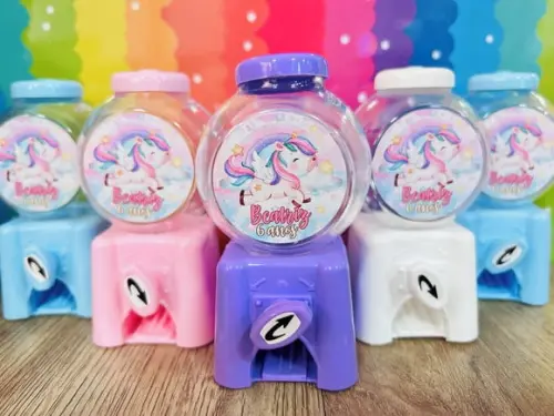 20 Lembrancinha Unicornio Candy Machine