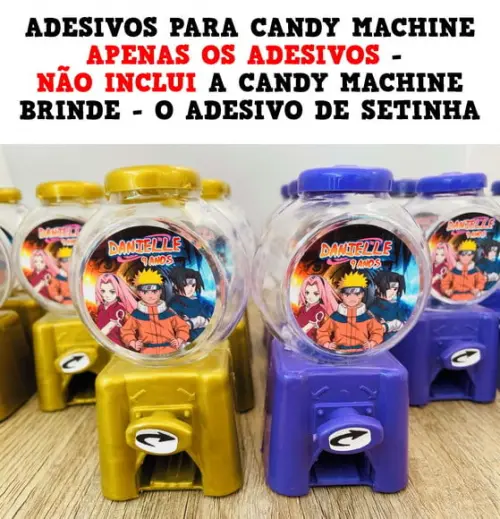 30 Adesivos para Mini Baleiro Candy Machine 10cm