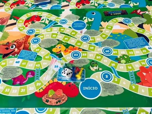 20 Lembrancinha Festa Dino Baby - Jogo de Tabuleiro