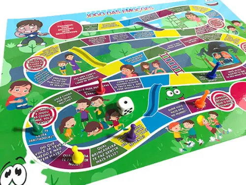 15 Jogos das Emoções Tabuleiro + Pinos + Dados + Embalagem