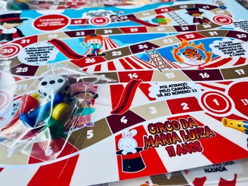 10 Jogo de Tabuleiro Personalizado Tema Circo