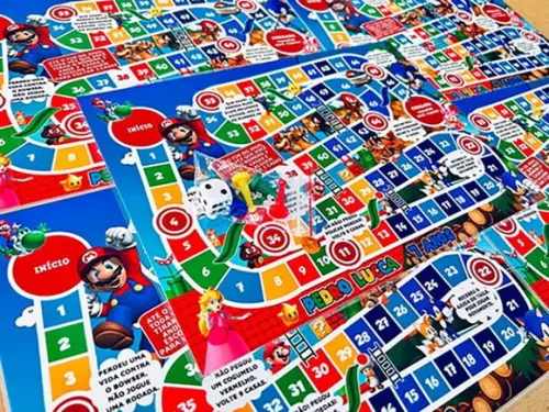 20 Jogos de Tabuleiro Personalizado Super Mário e Sonic / Lembrancinha de festa / aniversario / personalizados com nome e idade