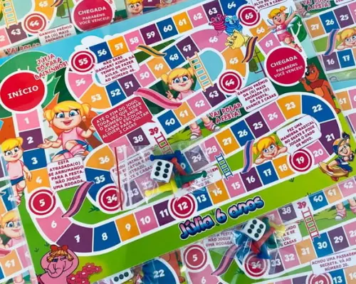 10 Jogo de Tabuleiro Personalizado Turma da Xuxinha