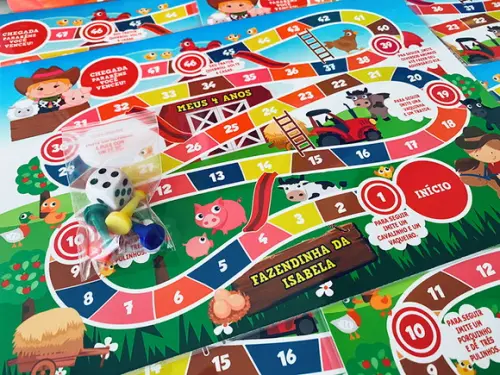 10 Jogo de Tabuleiro Personalizado Fazendinha