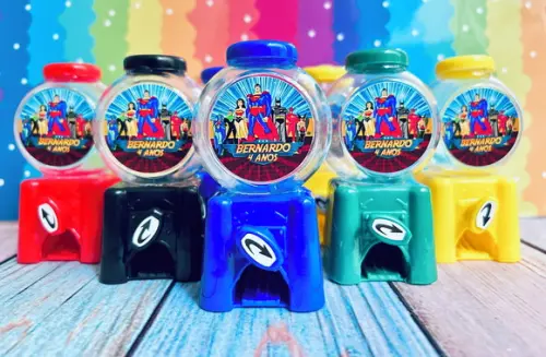20 Lembrancinha Festa Liga da Justiça Personalizada Candy