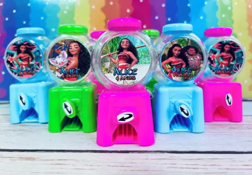20 Lembrancinha Festa Moana Personalizada Candy Machine