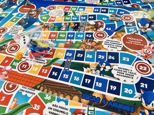 20 Jogos de Tabuleiro Personalizado Super Mário e Sonic / Lembra