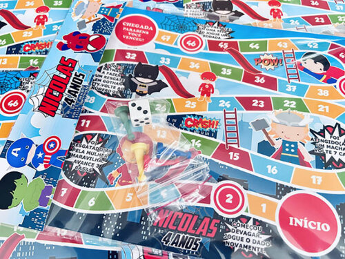 20 Jogos de Tabuleiro Personalizado Super Herois Cute Baby / Lemb