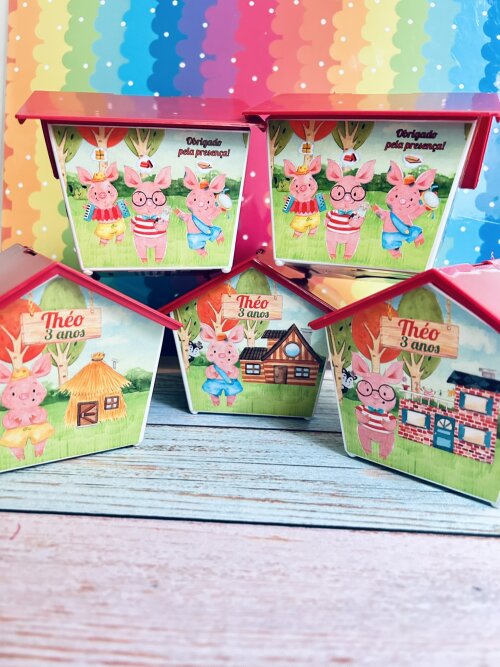 30 Casinha Cofre Personalizada nos 4 Lados Lembrancinha