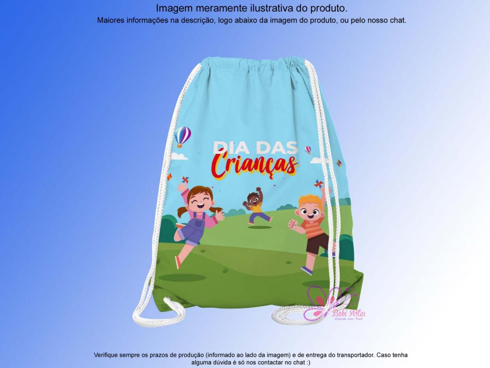 Mochilinha Saco Personalizada Dia das Crianças