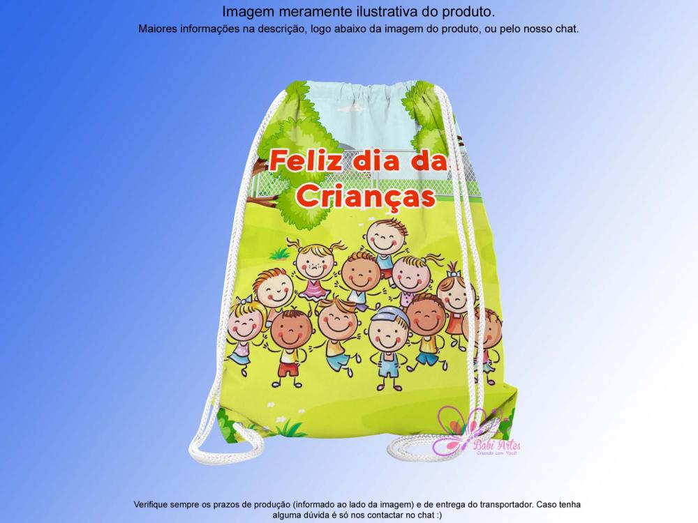 Mochilinha Saco Personalizada Dia das Crianças