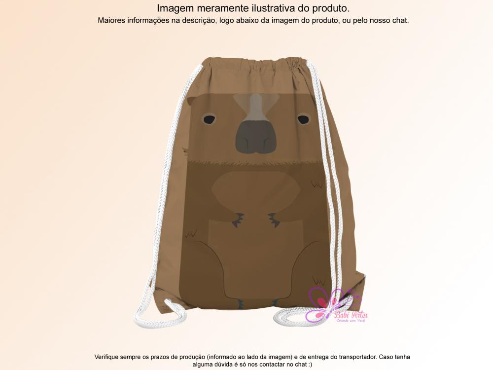 Mochilinha Saco Personalizada Capivara