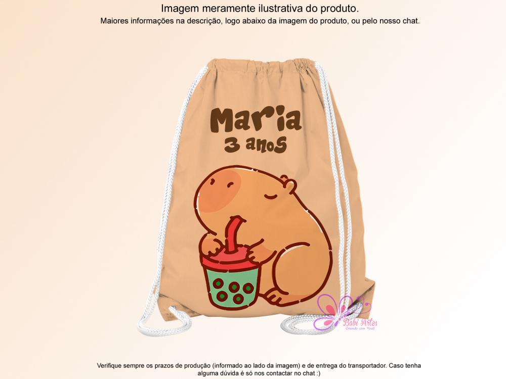 Mochilinha Saco Personalizada Capivara