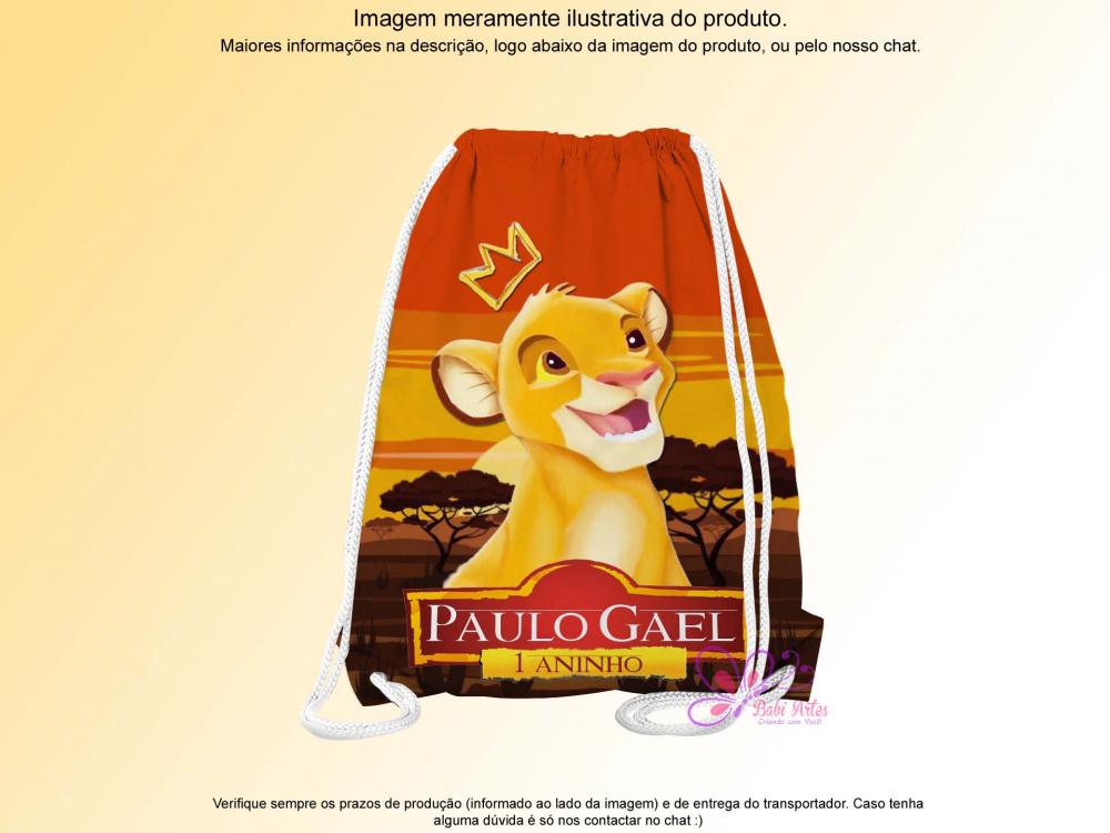 Mochilinha Saco Personalizada O Rei Leão