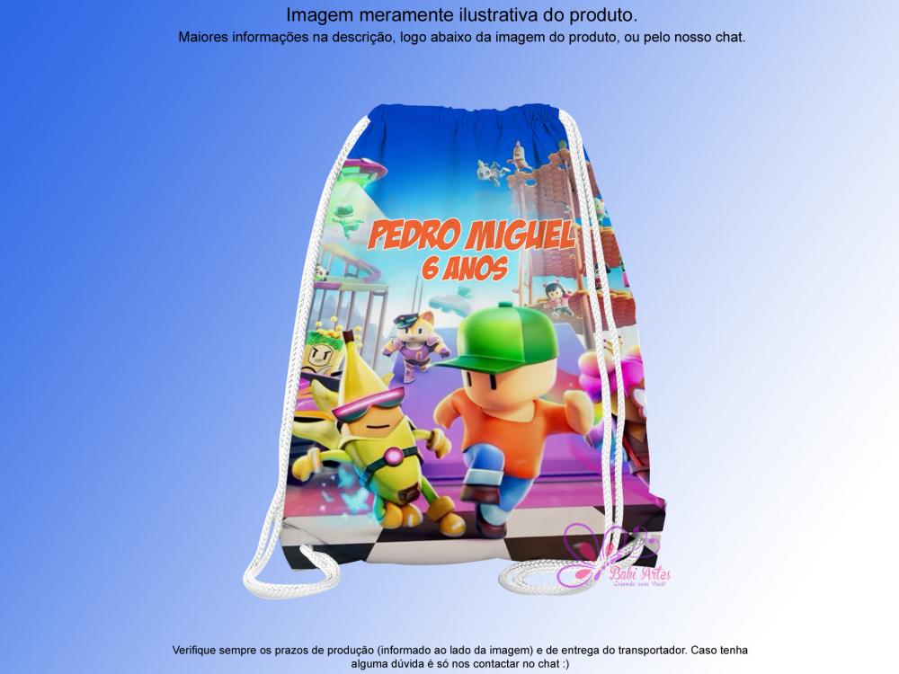 Mochilinha Saco Personalizada Games