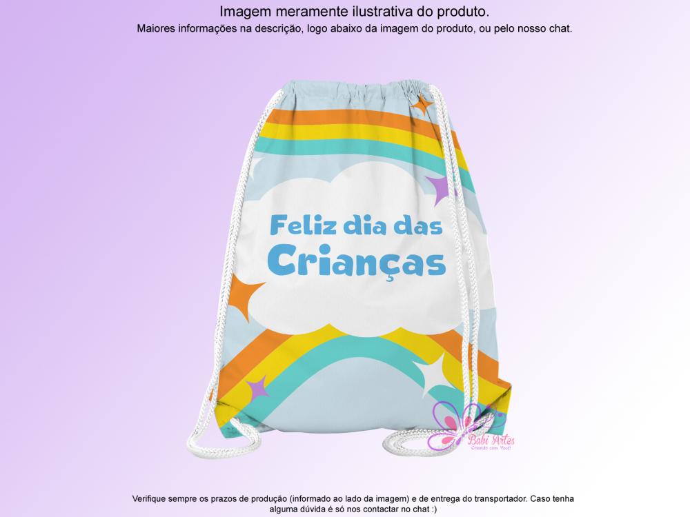 Mochilinha Saco Personalizada Dia das Crianças