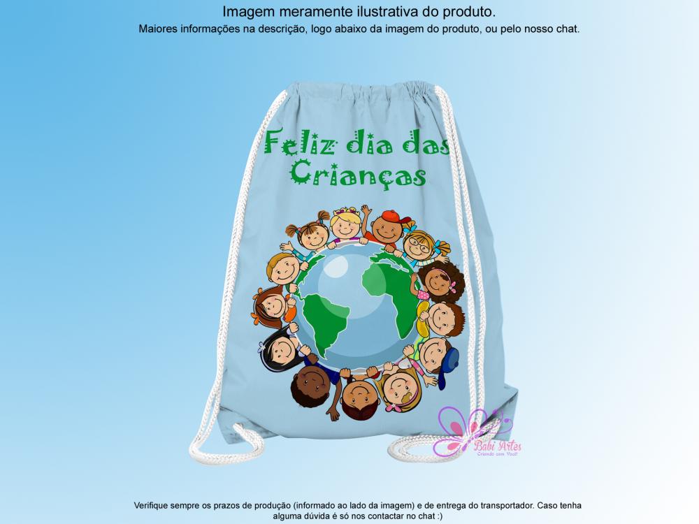 Mochilinha Saco Personalizada Dia das Crianças