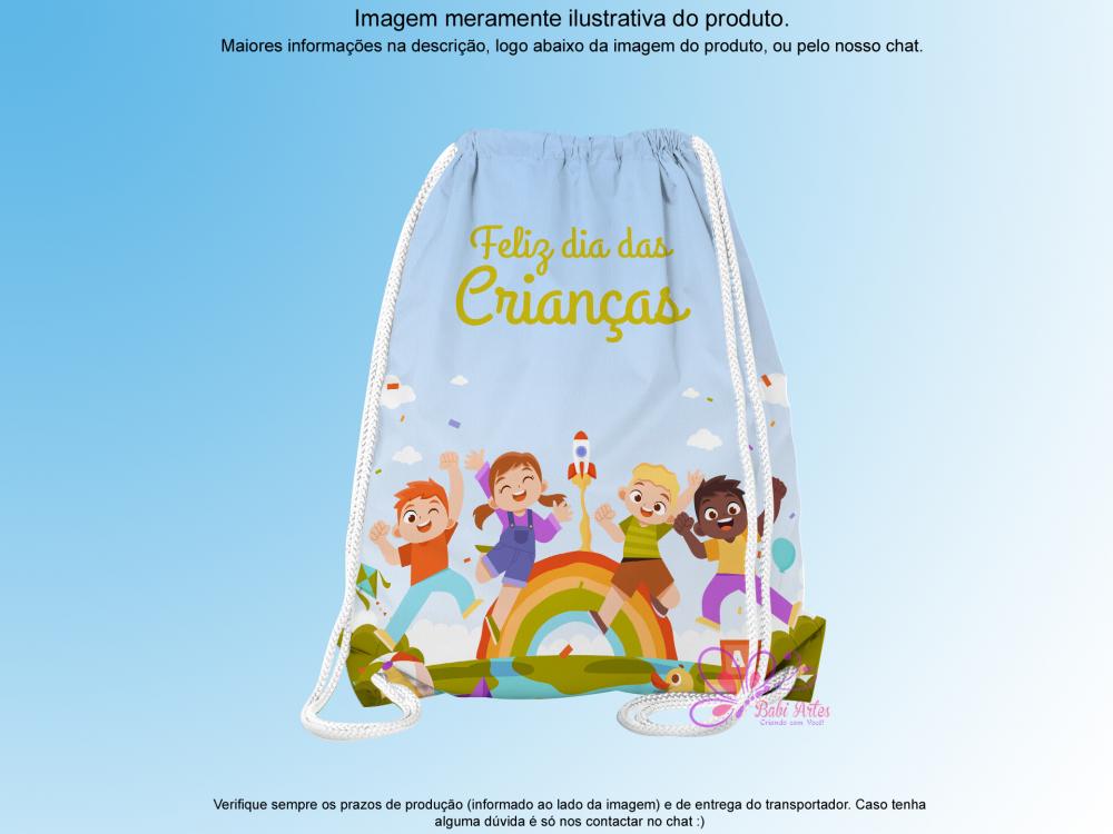 Mochilinha Saco Personalizada Dia das Crianças