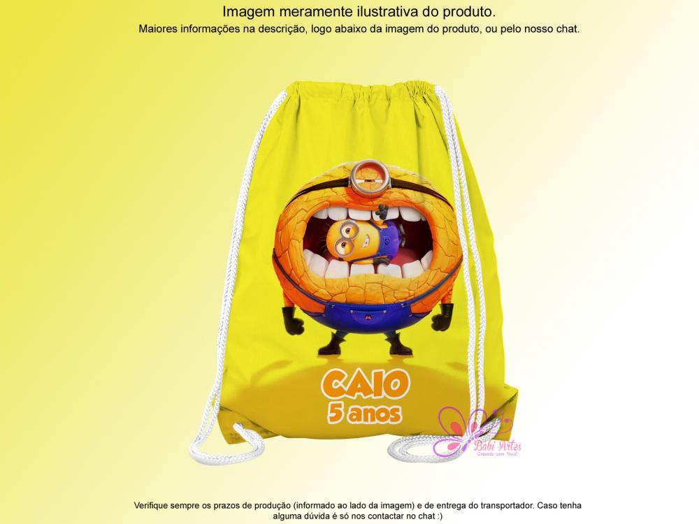 Mochilinha Saco Personalizada Minions