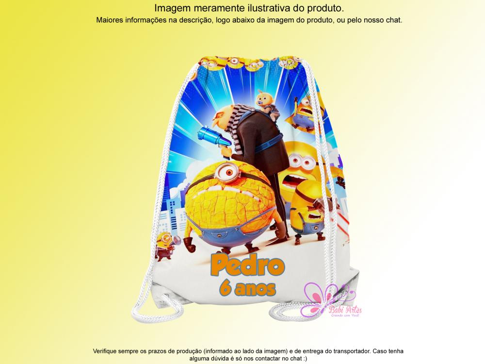 Mochilinha Saco Personalizada Minions