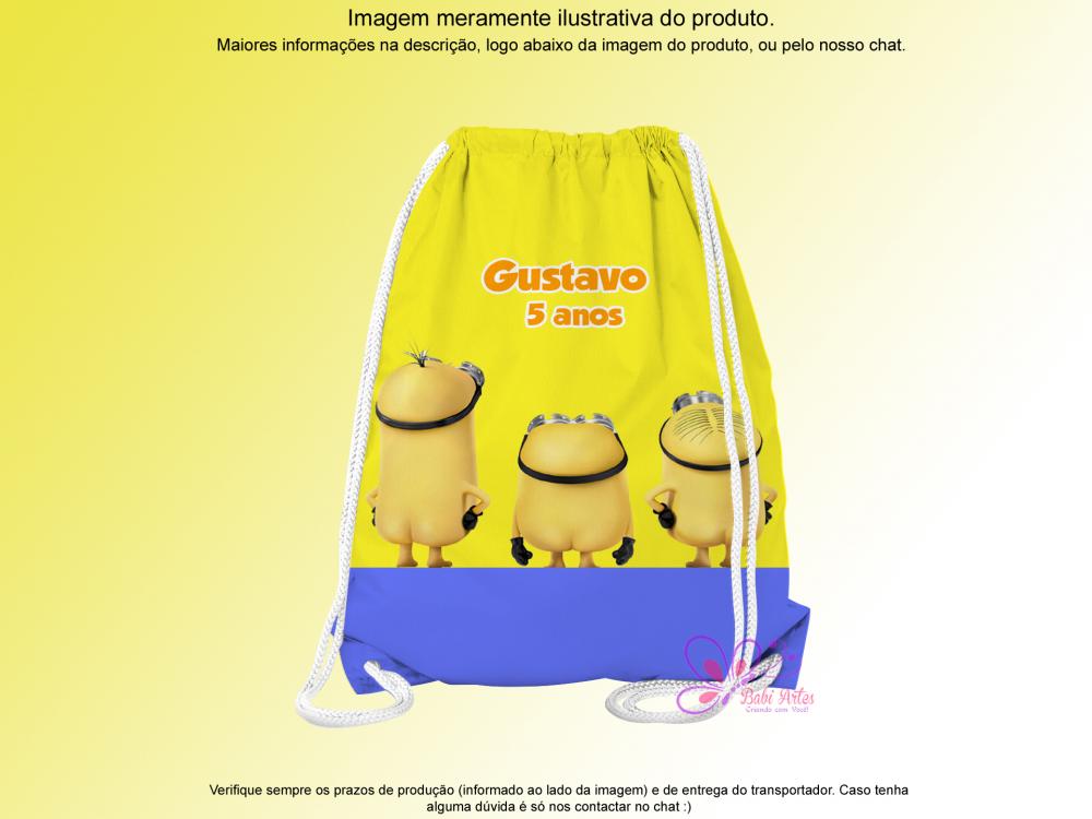 Mochilinha Saco Personalizada Minions