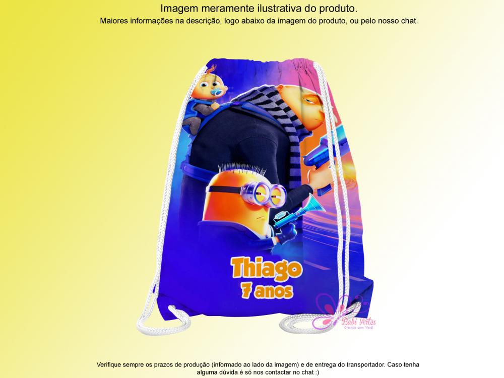 Mochilinha Saco Personalizada Minions