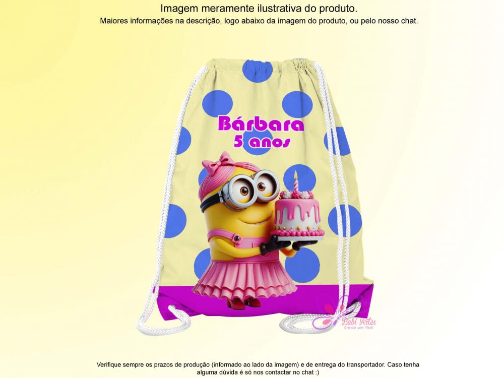 Mochilinha Saco Personalizada Minions