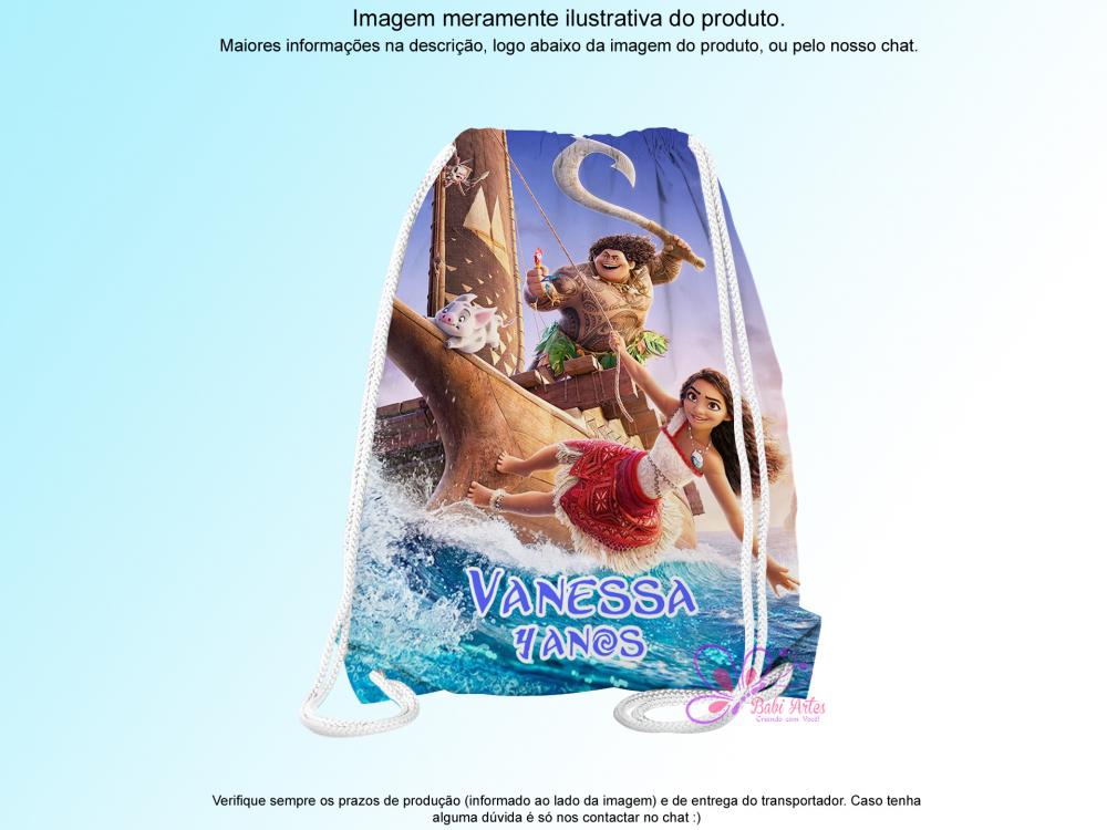 Mochilinha Saco Personalizada Moana
