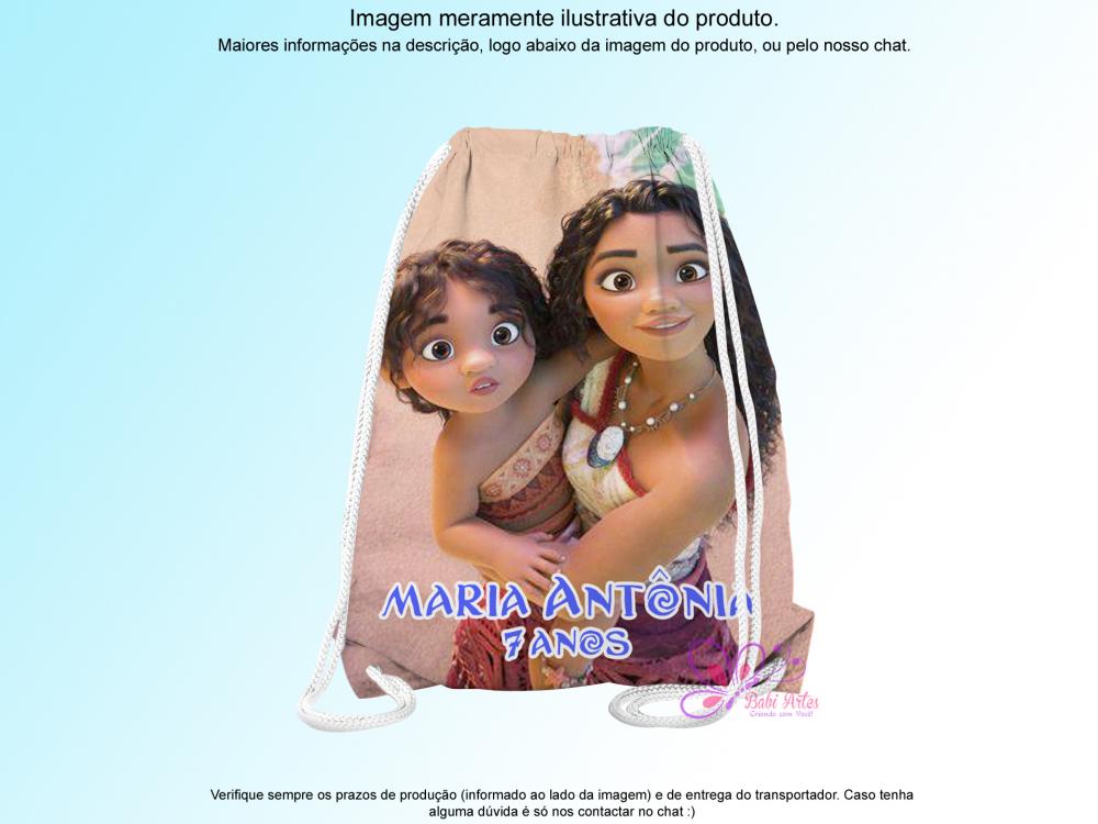 Mochilinha Saco Personalizada Moana