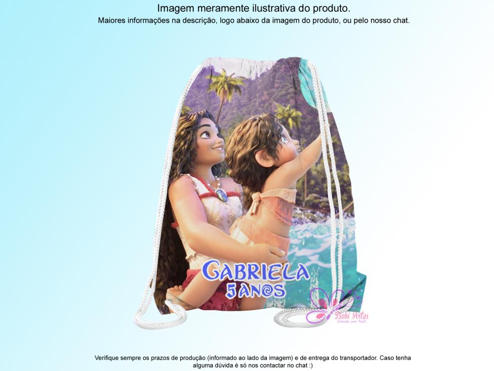 Mochilinha Saco Personalizada Moana