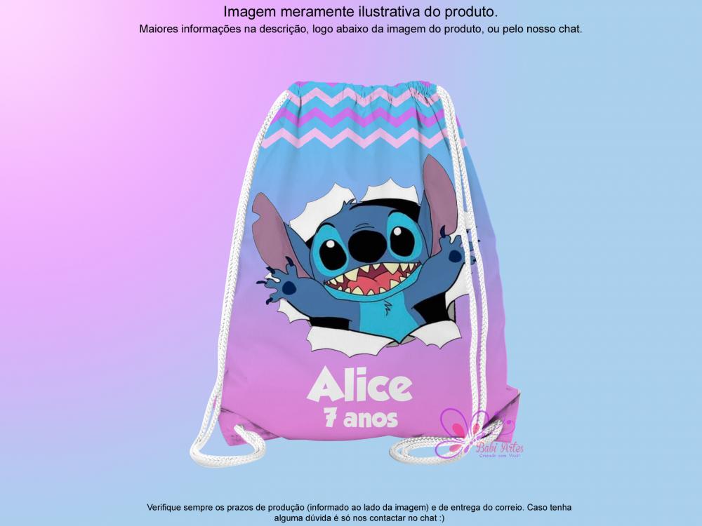 Mochilinha Saco Personalizada Stitch
